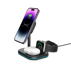 CARICATORE WIRELESS 3IN1 QI15W-A27 MAGNETICO MAGSAFE NERO