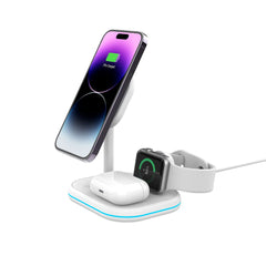 CARICATORE WIRELESS 3IN1 QI15W-A27 MAGNETICO MAGSAFE BIANCO