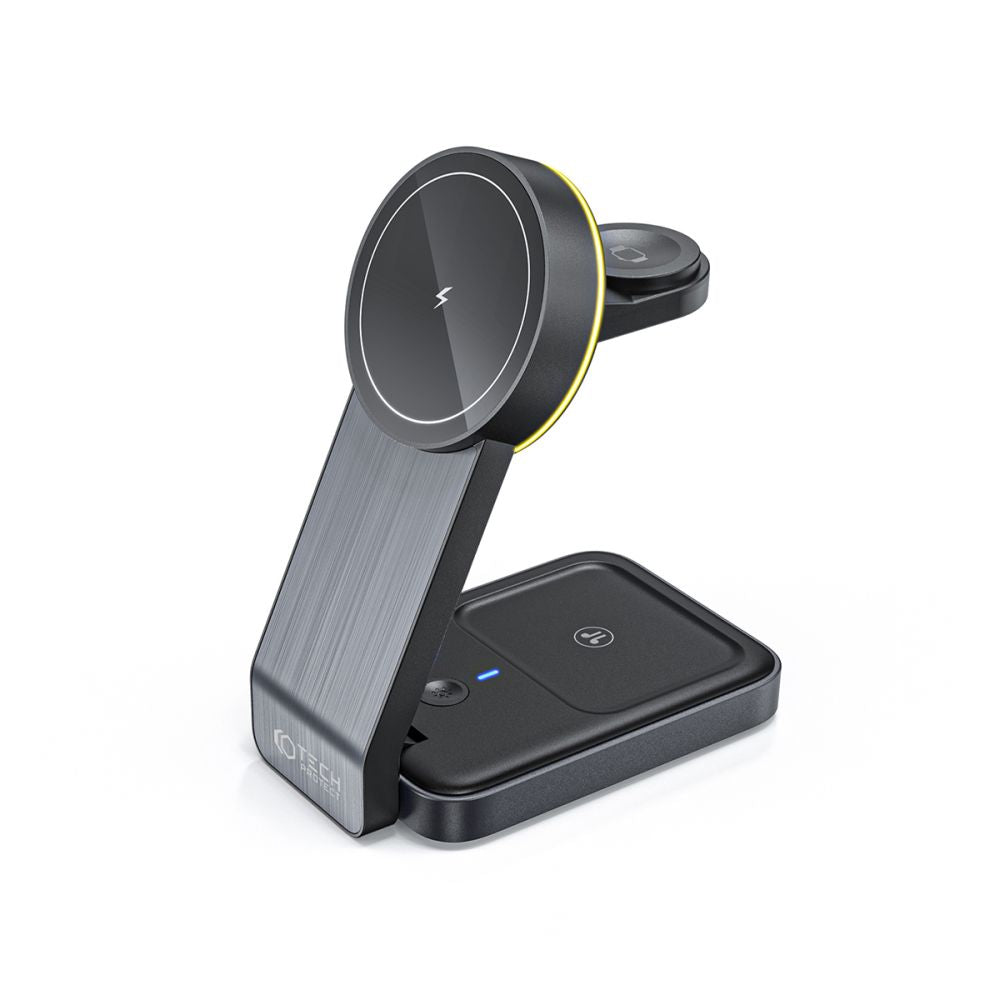 CARICATORE WIRELESS 3IN1 QI15W-A28 MAGNETICO MAGSAFE NERO