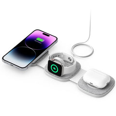 CARICATORE WIRELESS SENZA FILI TECH-PROTECT QI15W-A32 3IN1 MAGNETICO MAGSAFE GRIGIO