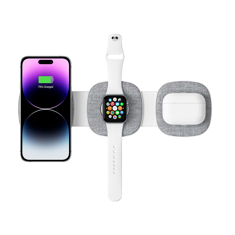CARICATORE WIRELESS SENZA FILI TECH-PROTECT QI15W-A32 3IN1 MAGNETICO MAGSAFE GRIGIO