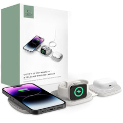 CARICATORE WIRELESS SENZA FILI TECH-PROTECT QI15W-A32 3IN1 MAGNETICO MAGSAFE GRIGIO