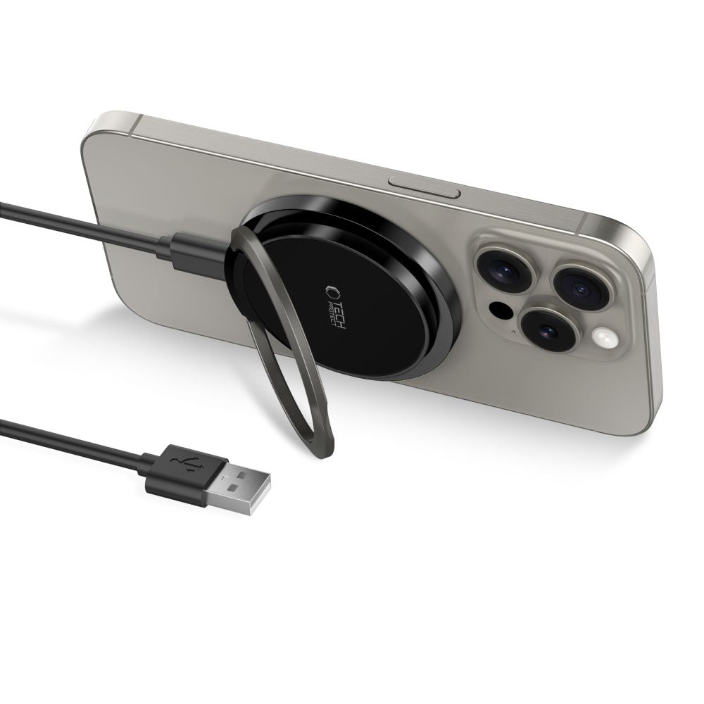 CARICATORE WIRELESS SENZA FILI TECH-PROTECT QI15W-A33 MAGNETICO MAGSAFE NERO
