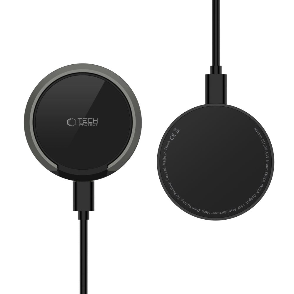 CARICATORE WIRELESS SENZA FILI TECH-PROTECT QI15W-A33 MAGNETICO MAGSAFE NERO