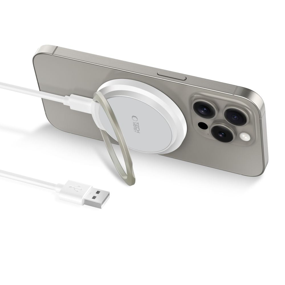 CARICATORE WIRELESS TECH-PROTECT QI15W-A33 MAGNETICO MAGSAFE BIANCO