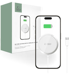CARICATORE WIRELESS TECH-PROTECT QI15W-A34 MAGNETICO MAGSAFE BIANCO