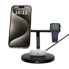 TECH-PROTECT QI15W-A35 3IN1 MAGNETIC MAGSAFE CARICATORE WIRELESS NERO