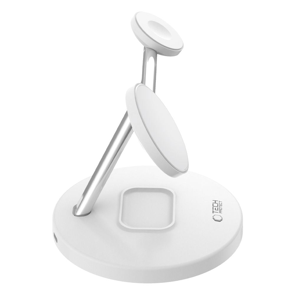 TECH-PROTECT QI15W-A35 3IN1 MAGNETICO MAGSAFE CARICATORE WIRELESS BIANCO