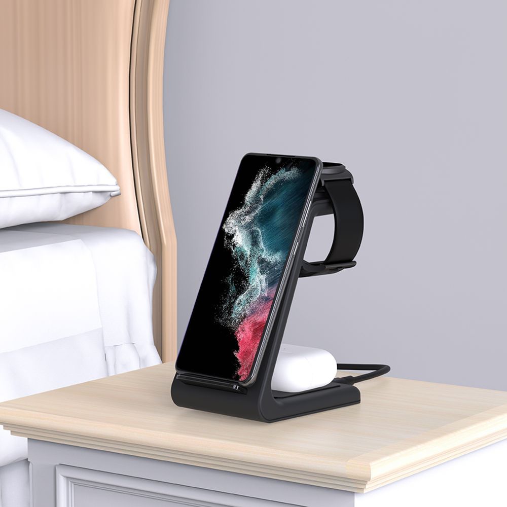 TECH-PROTECT QI15W-A36 CARICATORE WIRELESS 3IN1 PER ANDROID NERO