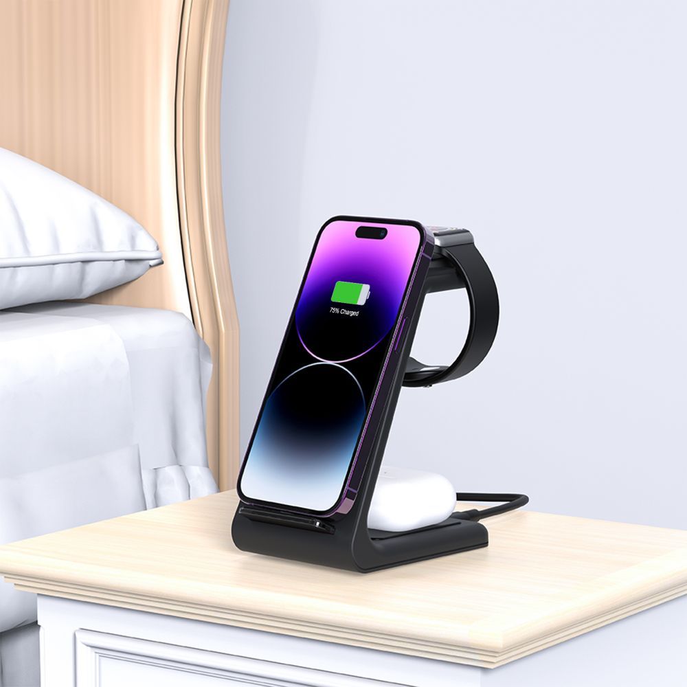 TECH-PROTECT QI15W-A36 CARICATORE WIRELESS 3IN1 PER APPLE NERO