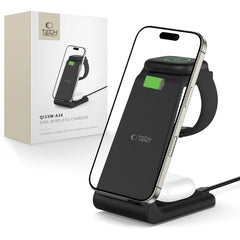 TECH-PROTECT QI15W-A36 CARICATORE WIRELESS 3IN1 PER APPLE NERO