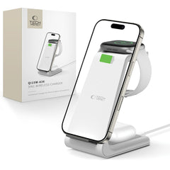 TECH-PROTECT QI15W-A36 CARICATORE WIRELESS 3IN1 PER APPLE BIANCO