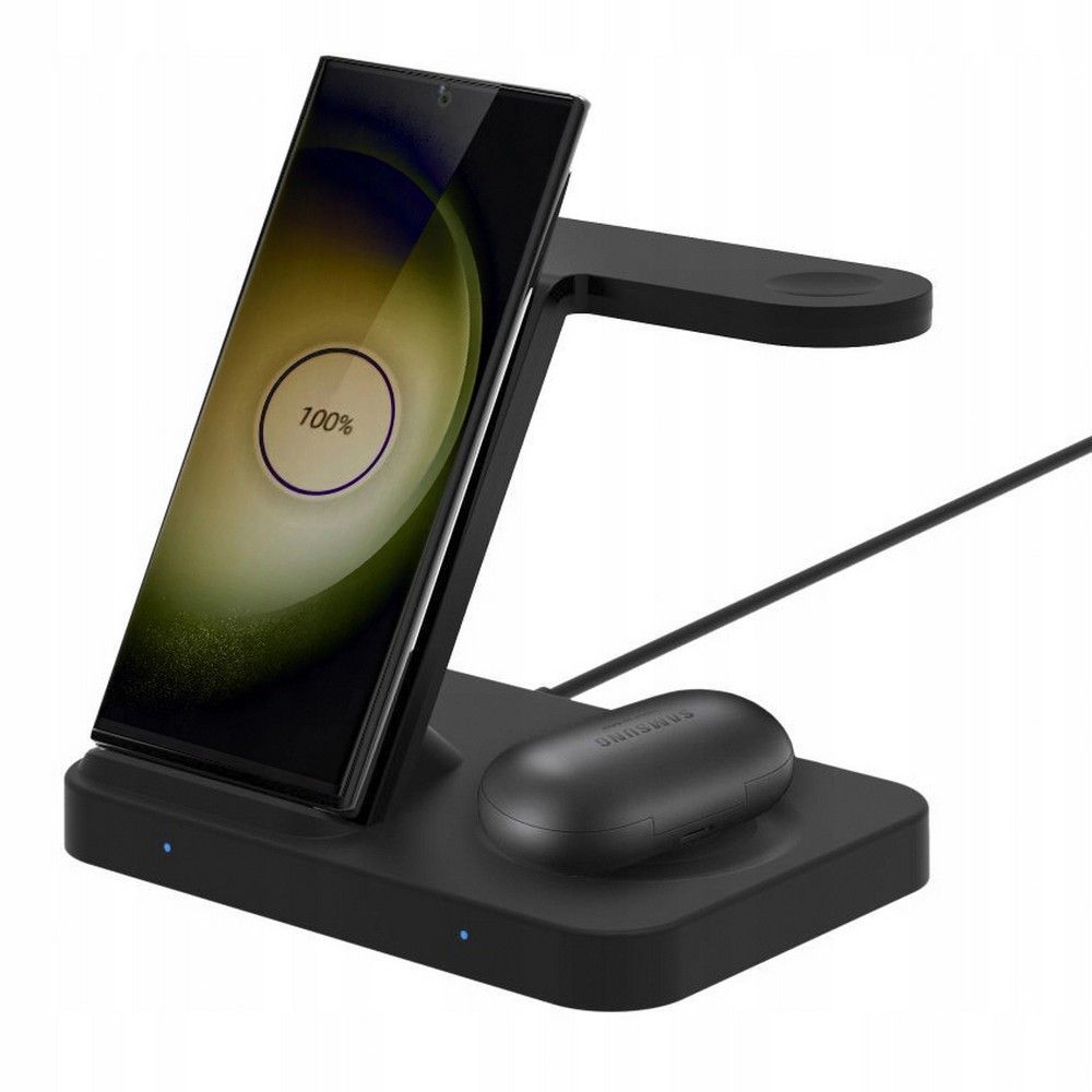 TECH-PROTECT QI15W-A37 CARICATORE WIRELESS 3IN1 PER ANDROID E APPLE NERO