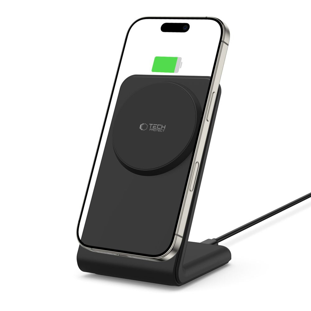 STAZIONE DI RICARICA TECH-PROTECT QI15W-A38 MAGNETIC MAGSAFE CARICATORE WIRELESS NERO