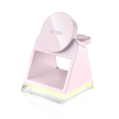 STAZIONE DI RICARICA TECH-PROTECT QI15W-A43 3IN1 MAGNETICA MAGSAFE CARICATORE WIRELESS ROSA BABY