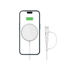 CARICATORE WIRELESS SENZA FILI TECH-PROTECT QI15W-A44 MAGNETICO MAGSAFE BIANCO