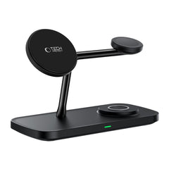 STAZIONE DI RICARICA TECH-PROTECT QI15W-A45 3IN1 MAGNETICA MAGSAFE CARICATORE WIRELESS NERO