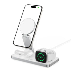 TECH-PROTECT QI15W-A47 3IN1 MAGNETIC MAGSAFE CARICATORE WIRELESS BIANCO