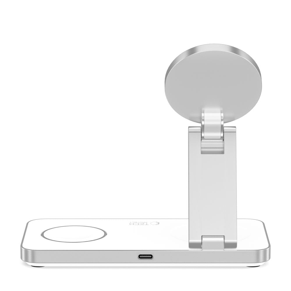 TECH-PROTECT QI15W-A47 3IN1 MAGNETIC MAGSAFE CARICATORE WIRELESS BIANCO