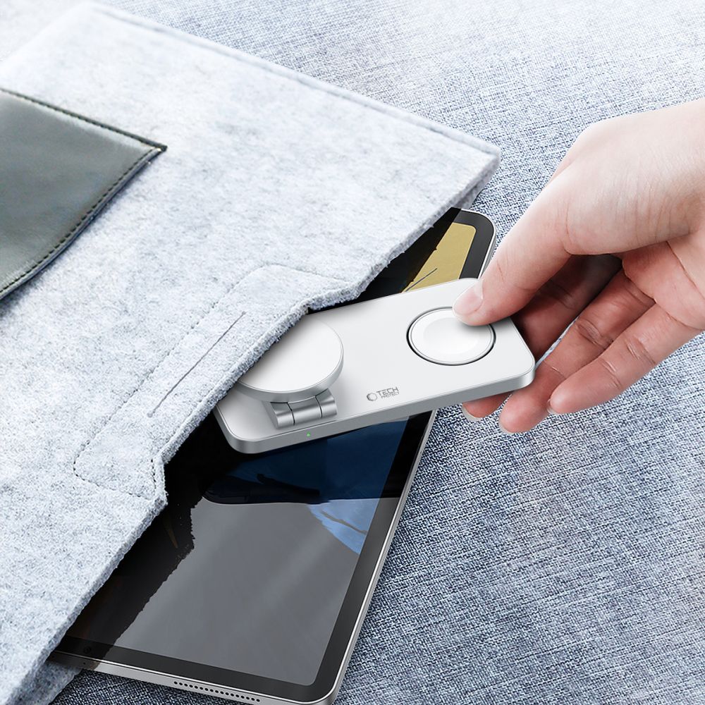 TECH-PROTECT QI15W-A47 3IN1 MAGNETIC MAGSAFE CARICATORE WIRELESS BIANCO