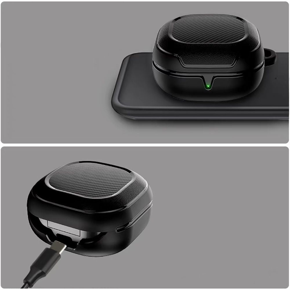 CUSTODIA TECH-PROTECT ROUGH CARBON SAMSUNG GALAXY BUDS FE / 2 PRO / 2 / LIVE / PRO NERA