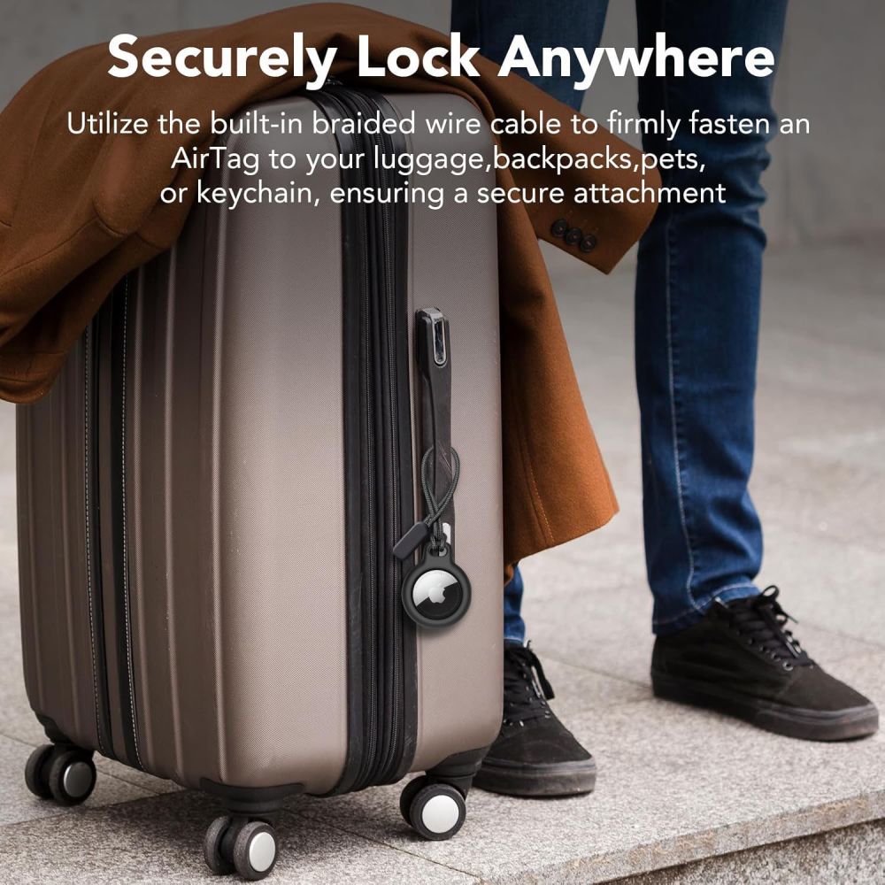 COPERTURA TECH-PROTECT ROUGH CHAIN 2-PACK APPLE AIRTAG NERA
