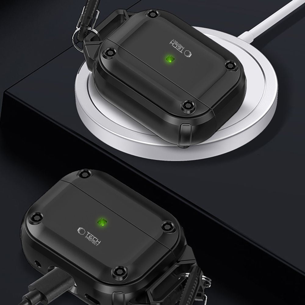CUSTODIA TECH-PROTECT ROUGH HOOK APPLE AIRPODS PRO 1 / 2 NERA