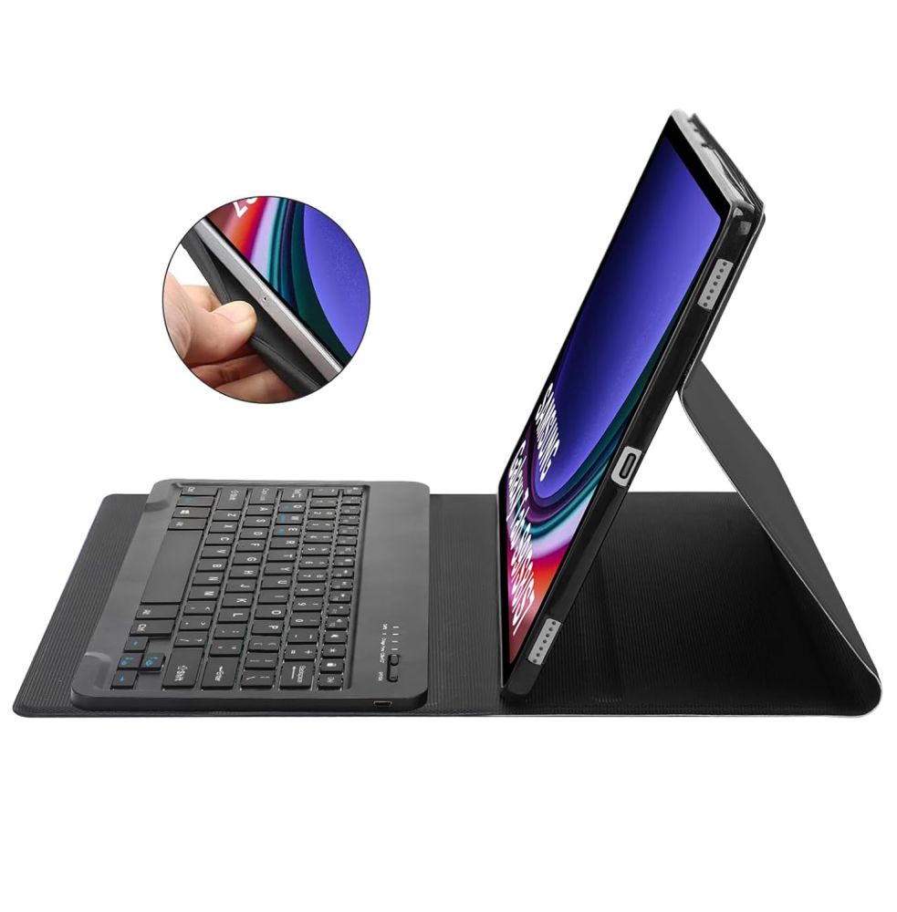 COPERTURA CON TASTIERA PER SAMSUNG GALAXY TAB S9 FE+ PLUS 12.4 X610 / X616B TECH-PROTECT SC PEN NERA