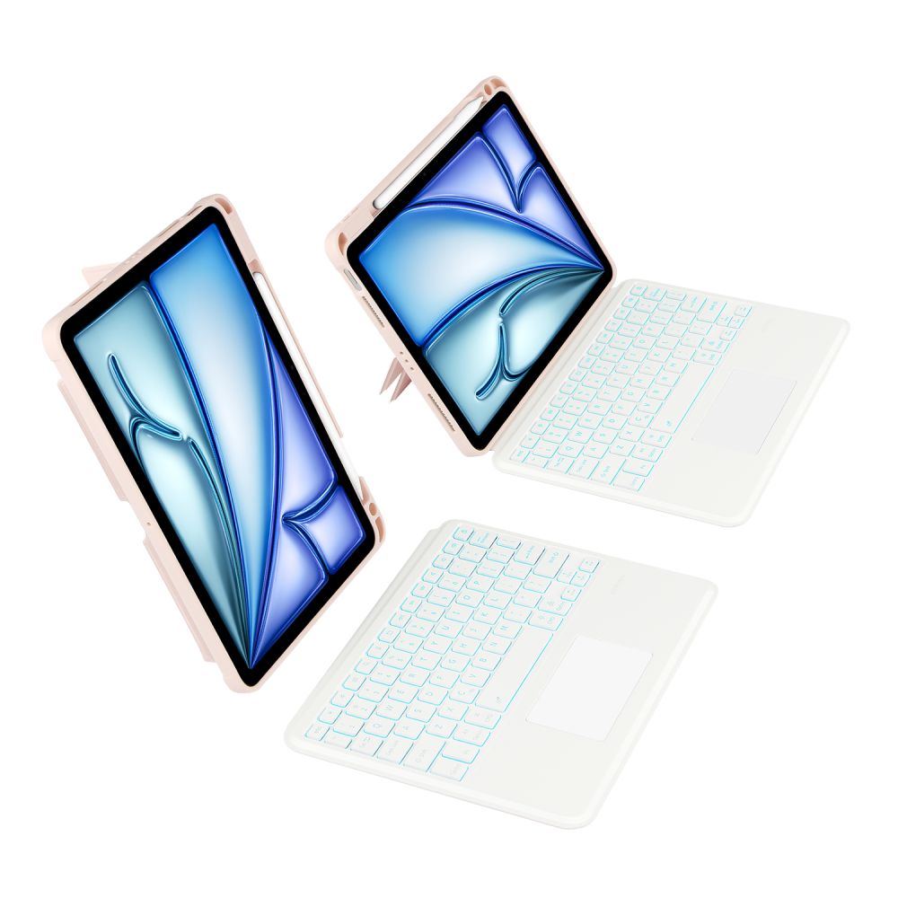 COPERTURA CON TASTIERA PER IPAD AIR 10.9 4 / 5 / 2020-2022 / 11 6 / 2024 TECH-PROTECT SCMAG PEN ROSA