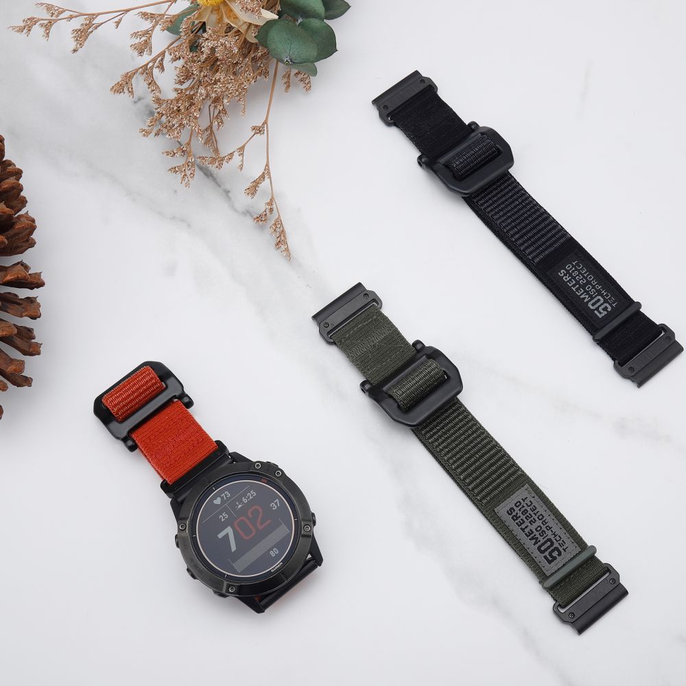CINTURINO PER GARMIN 26MM FENIX 3 / 5X / 3HR / 5X PLUS / 6X / 6X PRO / 7X TECH-PROTECT SCOUT NERO