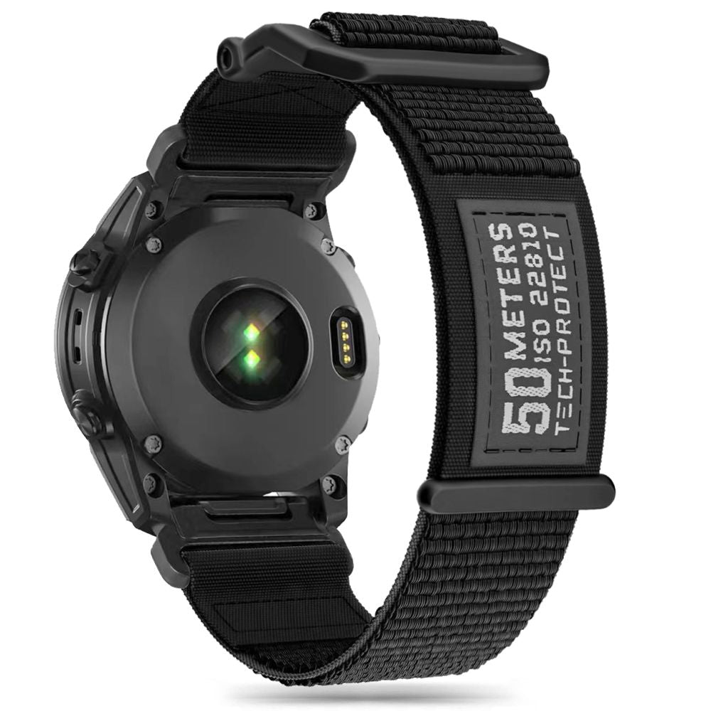 CINTURINO PER GARMIN 26MM FENIX 3 / 5X / 3HR / 5X PLUS / 6X / 6X PRO / 7X TECH-PROTECT SCOUT NERO