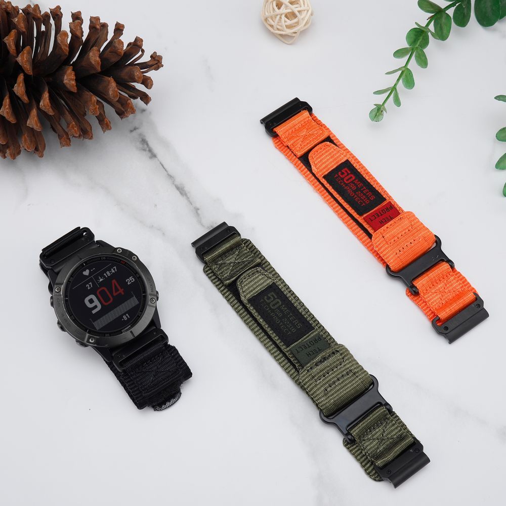 CINTURINO PER GARMIN 26MM FENIX 3 / 5X / 3HR / 5X PLUS / 6X / 6X PRO / 7X TECH-PROTECT SCOUT PRO NERO