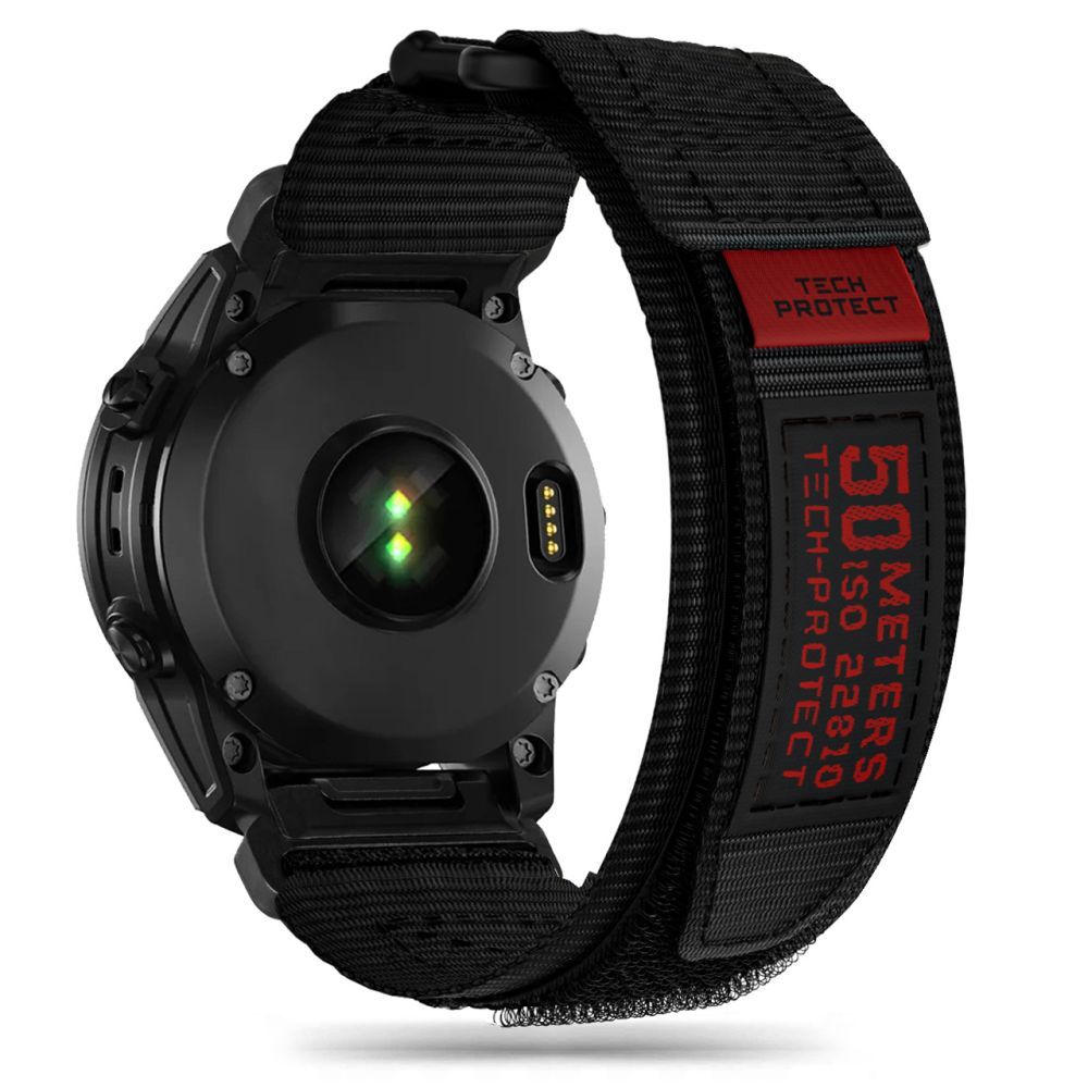 CINTURINO PER GARMIN 26MM FENIX 3 / 5X / 3HR / 5X PLUS / 6X / 6X PRO / 7X TECH-PROTECT SCOUT PRO NERO