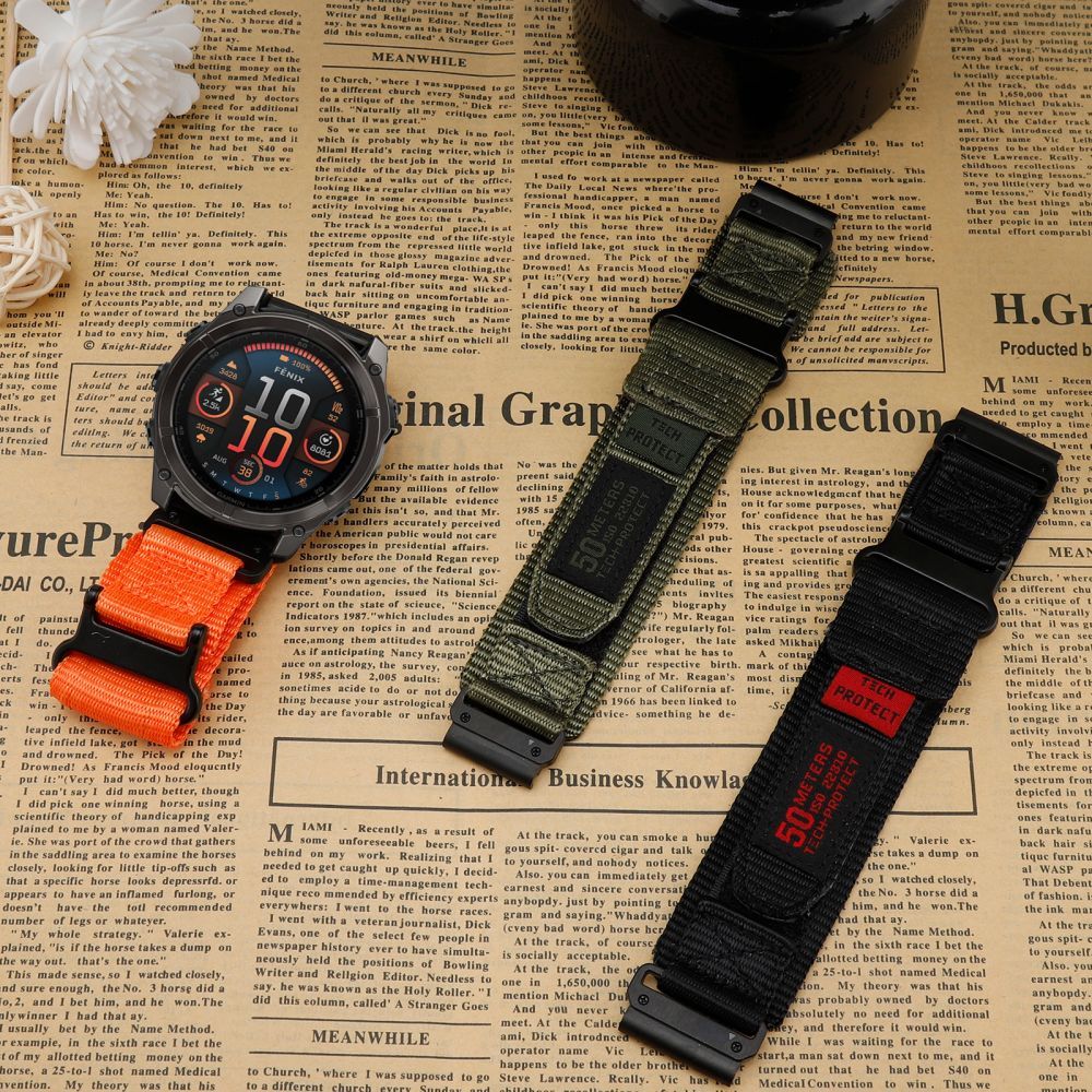 CINTURINO TECH-PROTECT SCOUT PRO GARMIN FENIX 5 / 6 / 6 PRO / 7 / 8 (47 MM) / E NERO