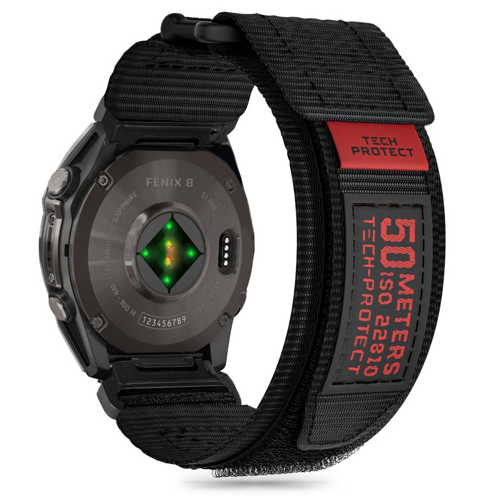 CINTURINO TECH-PROTECT SCOUT PRO GARMIN FENIX 5 / 6 / 6 PRO / 7 / 8 (47 MM) / E NERO