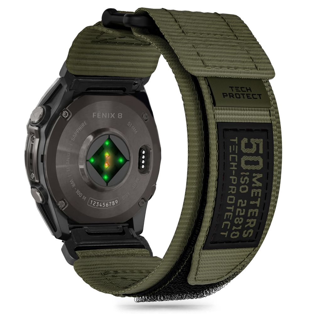 CINTURINO TECH-PROTECT SCOUT PRO GARMIN FENIX 5X / 5X PLUS / 6X / 6X PRO / 7X / 8 (51 MM) VERDE MILITARE