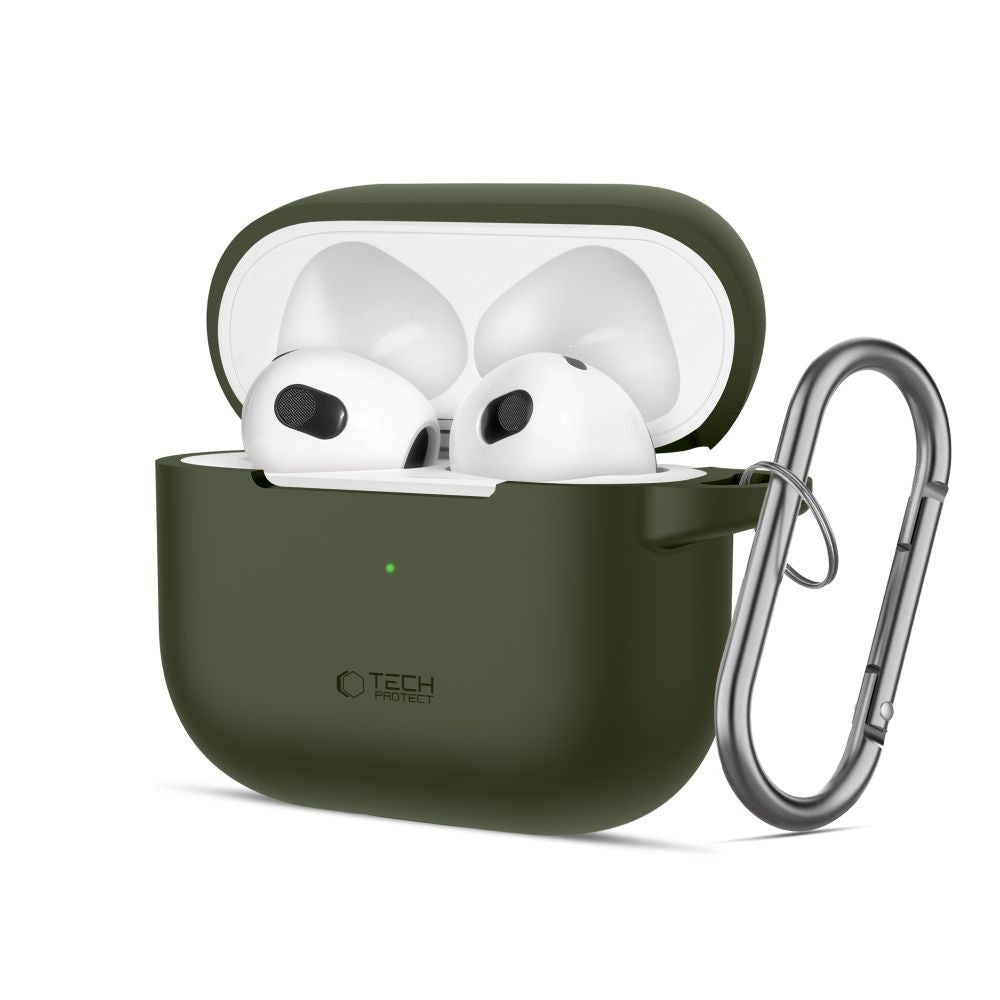 COPERTURA TECH-PROTECT SILICONE HOOK APPLE AIRPODS 3 VERDE OLIVA