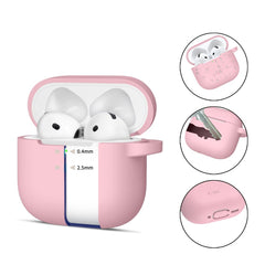 COPERTURA TECH-PROTECT IN SILICONE CON GANCIO PER APPLE AIRPODS 4 ROSA POLVEROSO