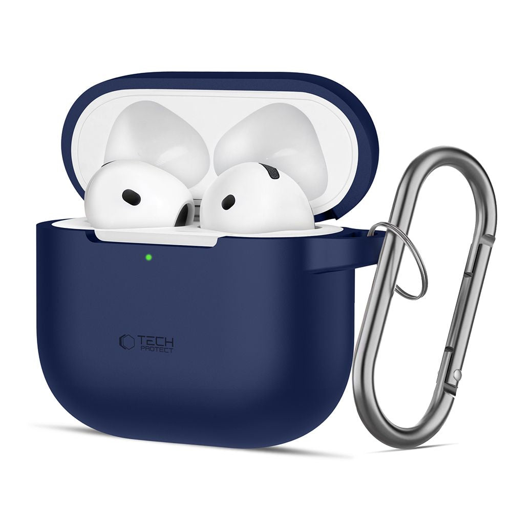 COPERTURA TECH-PROTECT IN SILICONE CON GANCIO PER APPLE AIRPODS 4 BLU NAVY