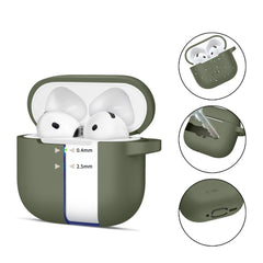 CUSTODIA TECH-PROTECT SILICONE HOOK APPLE AIRPODS 4 VERDE OLIVA