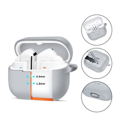 CUSTODIA PER SAMSUNG GALAXY BUDS 3 / 3 PRO TECH-PROTECT SILICONE HOOK GRIGIO CRAYON