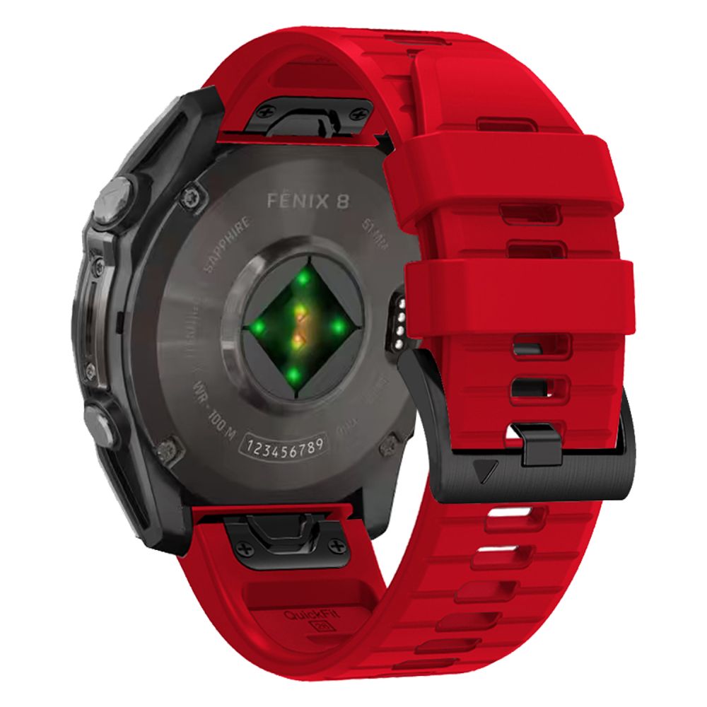 CINTURINO TECH-PROTECT IN SILICONE PER GARMIN FENIX 5X / 5X PLUS / 6X / 6X PRO / 7X / 8 (51 MM) ROSSO