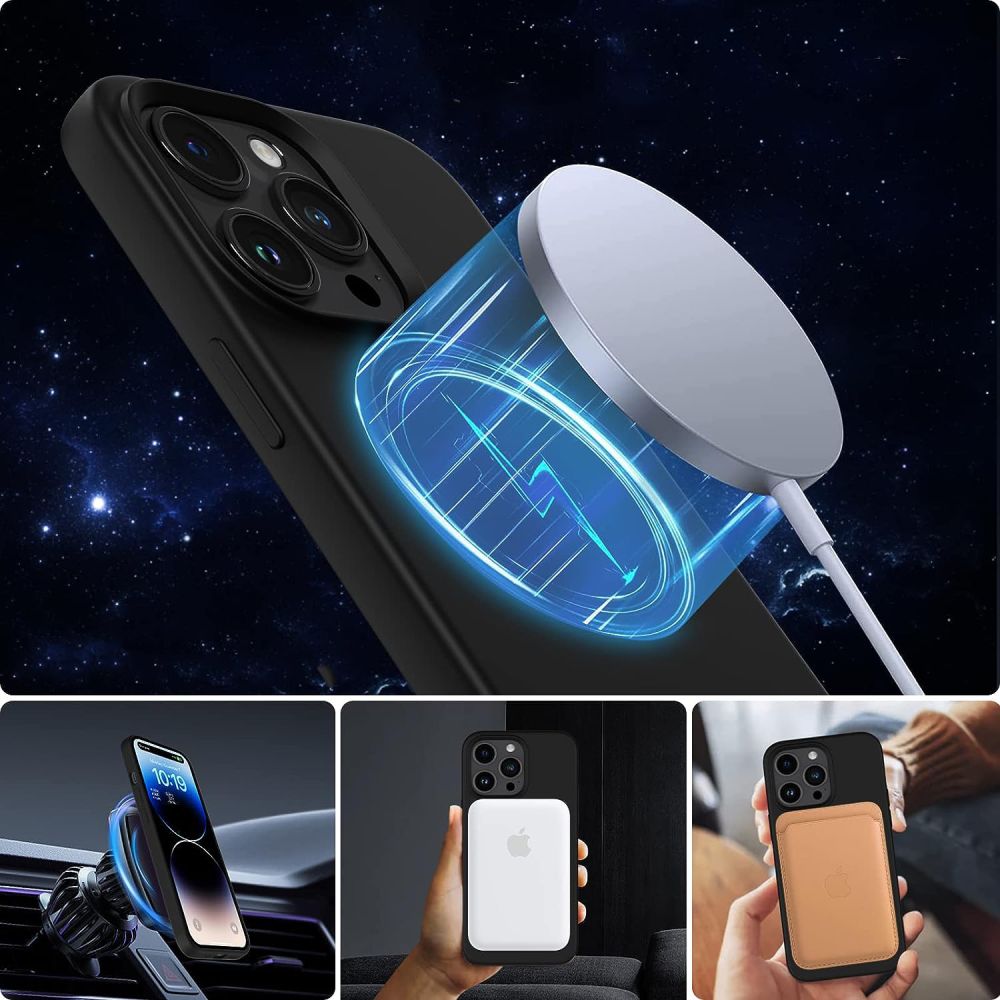 COPERTURA TECH-PROTECT SILICONE MAGSAFE IPHONE 15 NERO OPACO