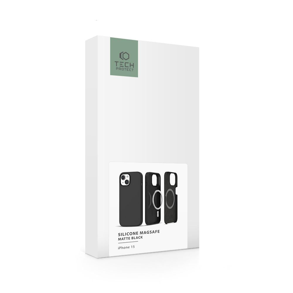 COPERTURA TECH-PROTECT SILICONE MAGSAFE IPHONE 15 NERO OPACO