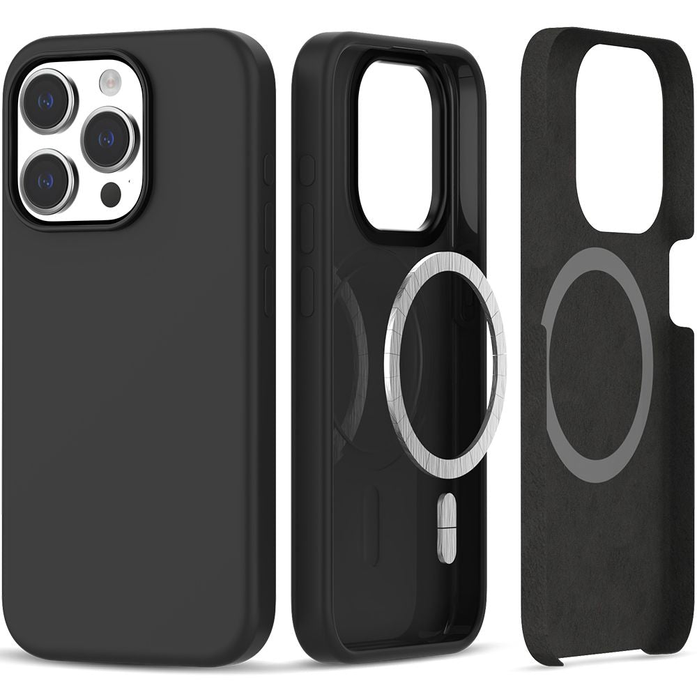 COPERTURA PER IPHONE 15 PRO MAGSAFE HEYCASE SILICONE NERO OPACO