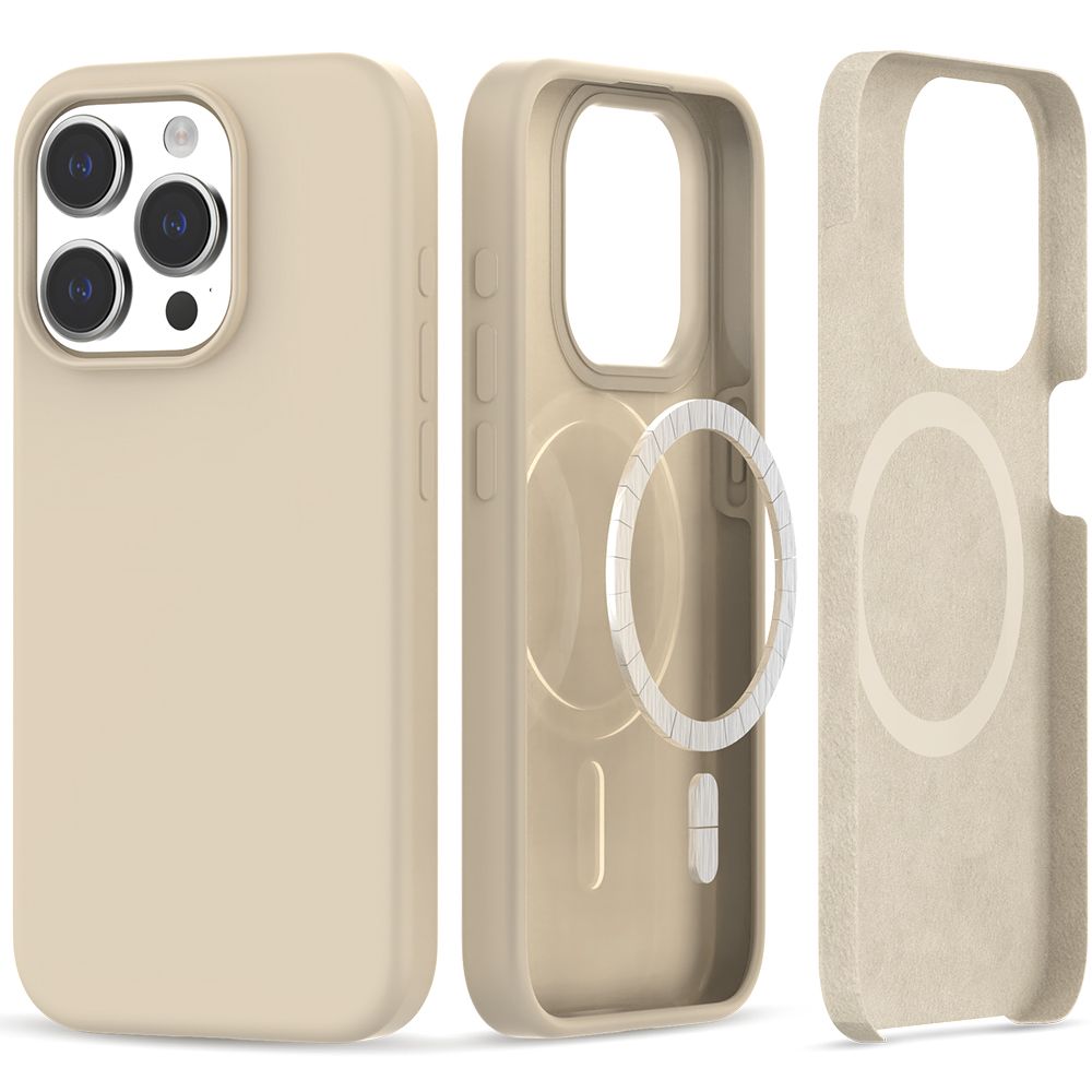 COPERTURA PER IPHONE 15 PRO MAGSAFE HEYCASE SILICONE SAND BEIGE
