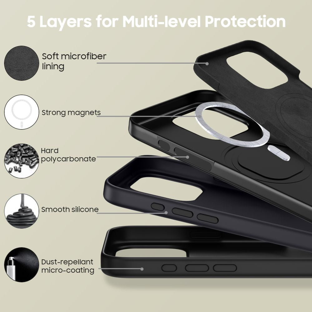 COPERTURA TECH-PROTECT SILICONE MAGSAFE IPHONE 16 PRO MAX NERO OPACO