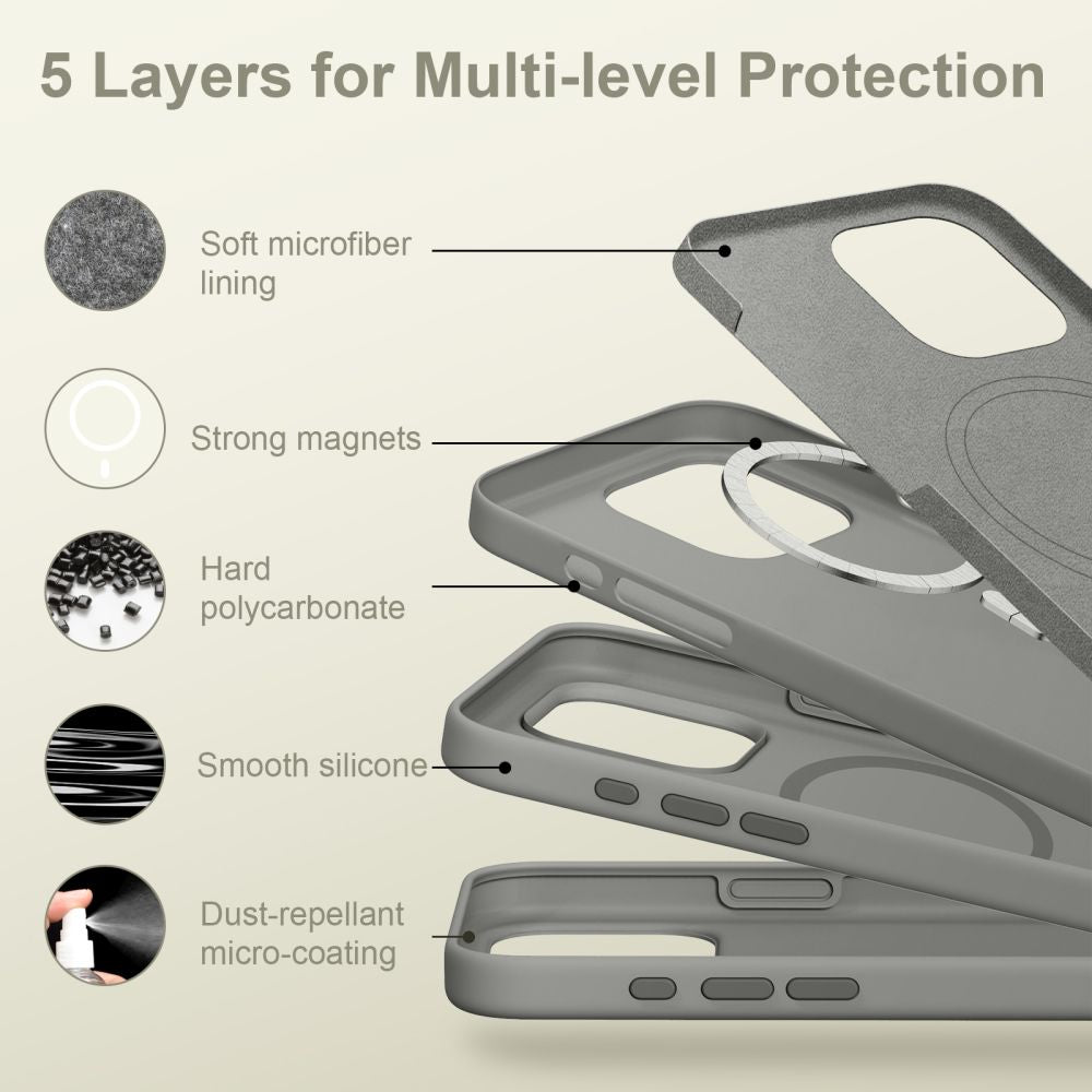 COPERTURA TECH-PROTECT SILICONE MAGSAFE IPHONE 16 PRO MAX MATTE CLAY