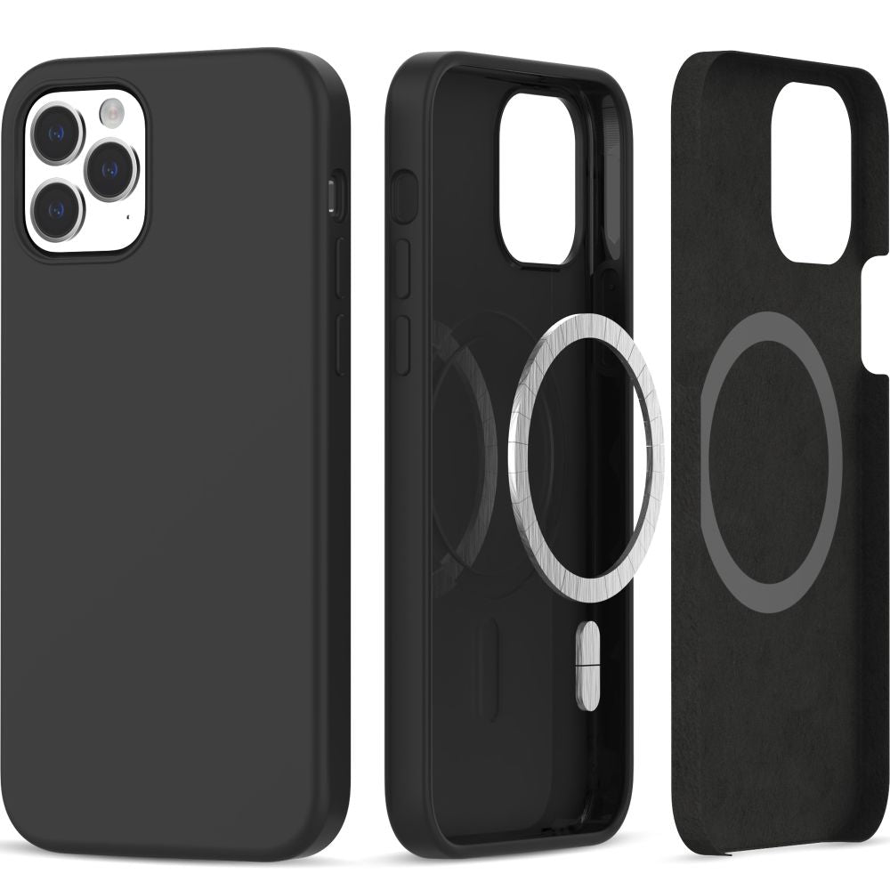CUSTODIA TECH-PROTECT SILICONE MAGSAFE IPHONE IPHONE 12 / 12 PRO NERA