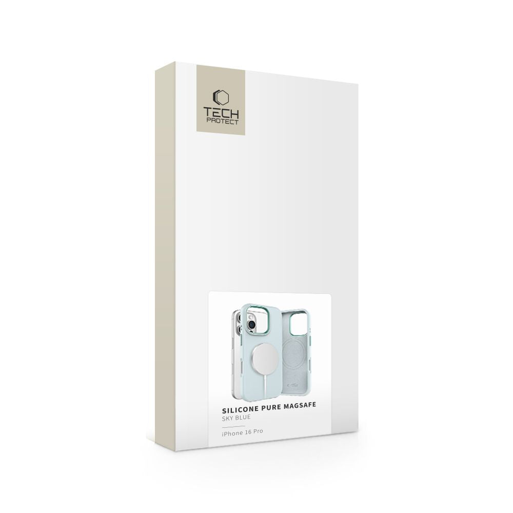 COPERTURA TECH-PROTECT SILICONE PURE MAGSAFE IPHONE 16 PRO AZZURRO CIELO